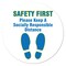 Signmission Safety First Social Distancing Non-Slip Floor Graphic, 16" x 16", FD-C-16-99996 FD-C-16-99996 - alternate 1